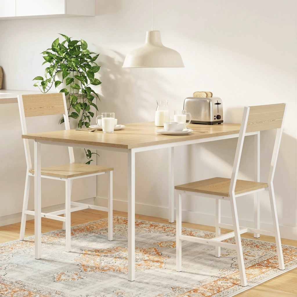 Set di 2 Sedie da Pranzo ¨C Zephmum ¨C Struttura in Metallo, Schienale Inclinato