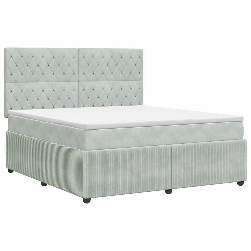 Letto box spring con materasso Grigio Chiaro 160 x 200 cm 3454631