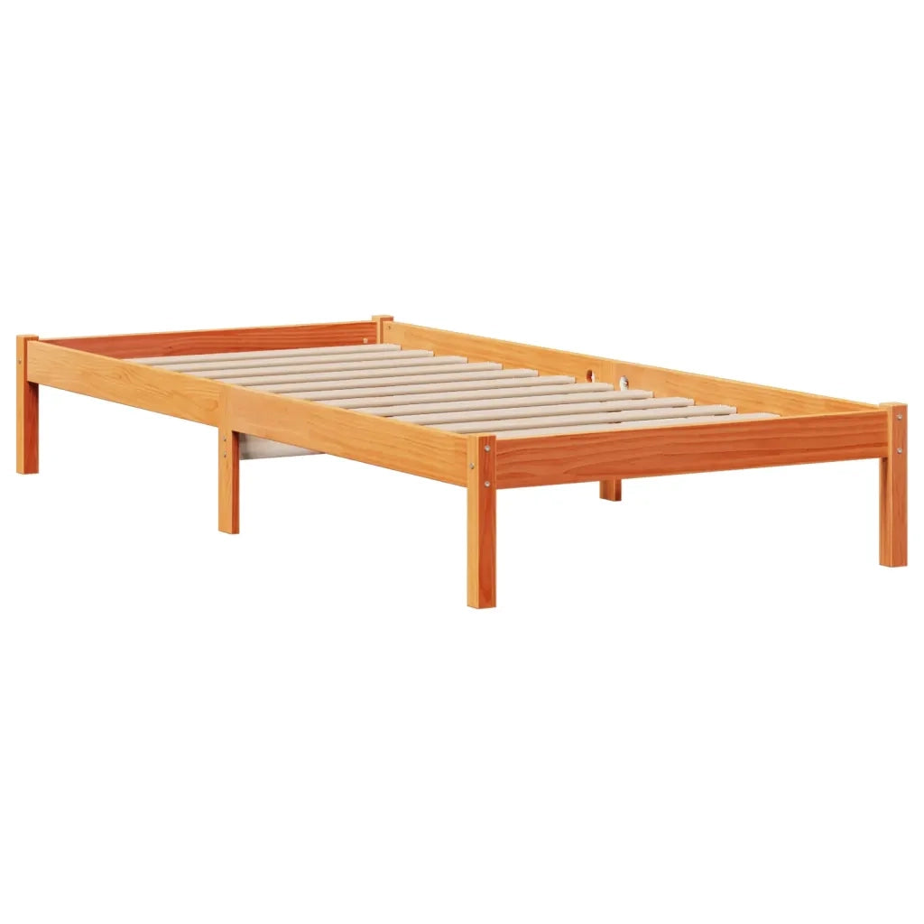 Letto Libreria senza Materasso Marrone Cera 75x190 cm in Pino 3321636
