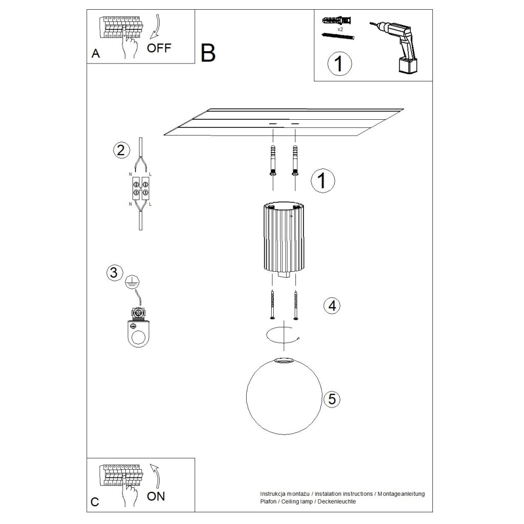 Lampada da soffitto HALO oltremare IP44