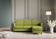 Divano karay 3 posti (tre sedute da 60cm) + pouf misure esterne l.198 p.155 | verde - Mobili 2G