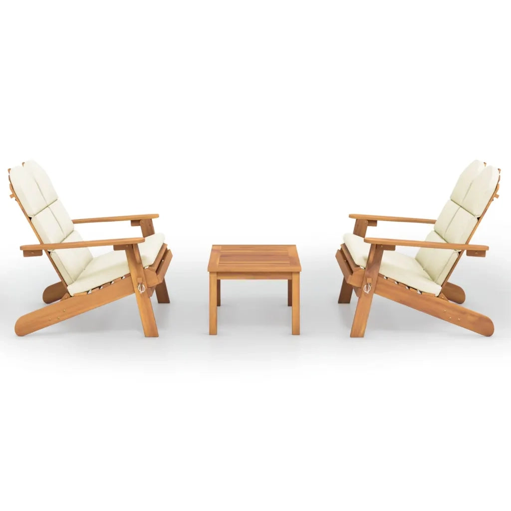 Set Salotto da Giardino Adirondack 3pz Legno Massello di Acacia 3152134