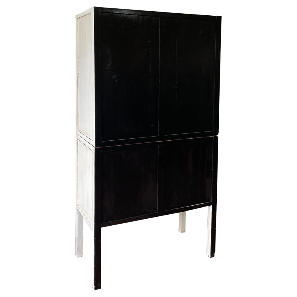 Mobile in legno bianco rifinito a mano 96x42x175