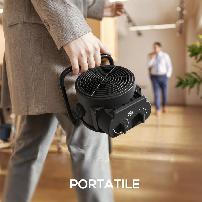 Riscaldatore Elettrico e Regolabile a 3 Modalità 21,5x15,8x22 cm in PP e PA Ignifugo Nero