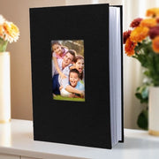 Album fotografico 6x4 pollici (15x10 cm) - 300 schede - Copertina in lino - con spazio per appunti - Nero - Adatto per famiglia, matrimoni, bambini e festività