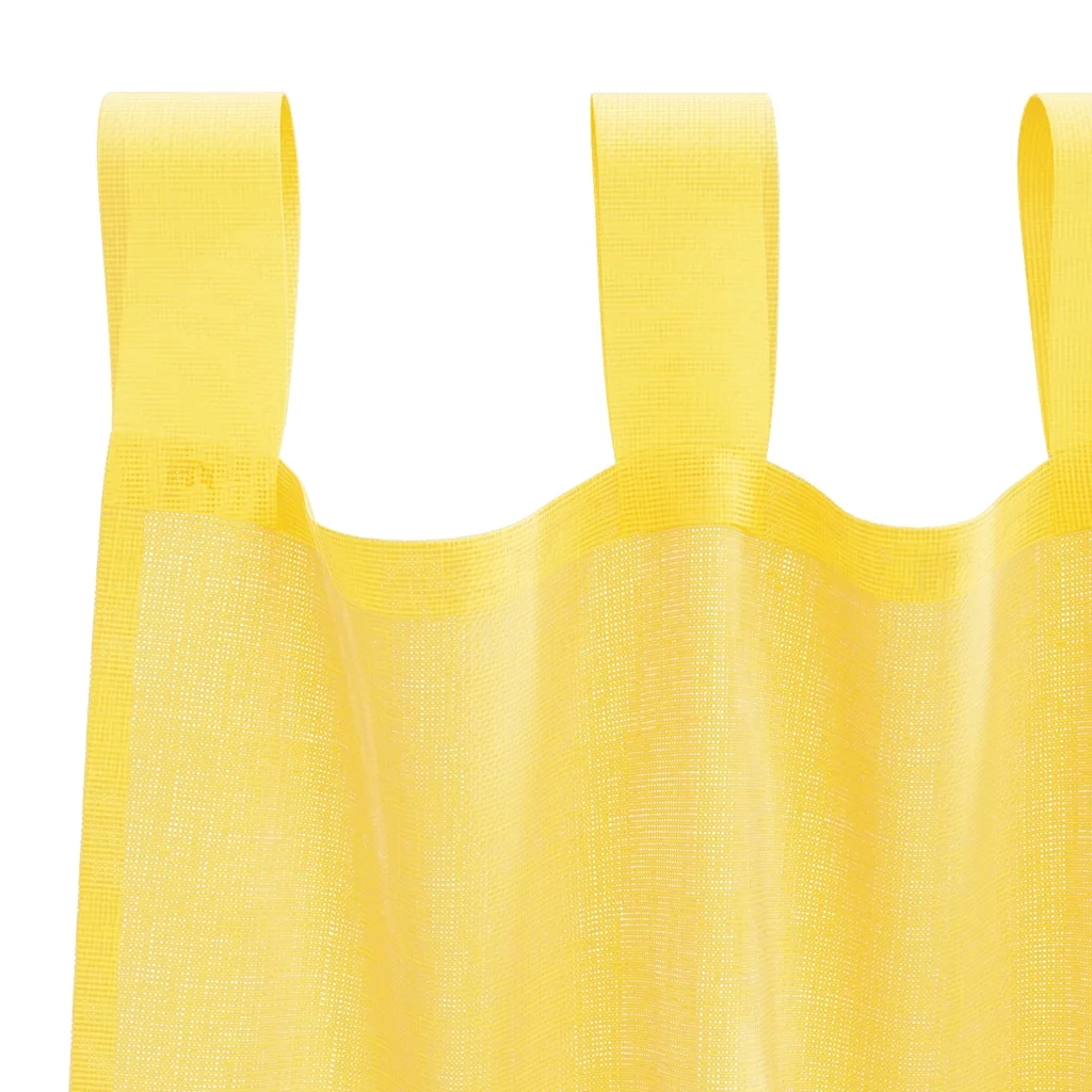 Tende in Voile con Passanti 2 pz Giallo 140x140 cm 4102316