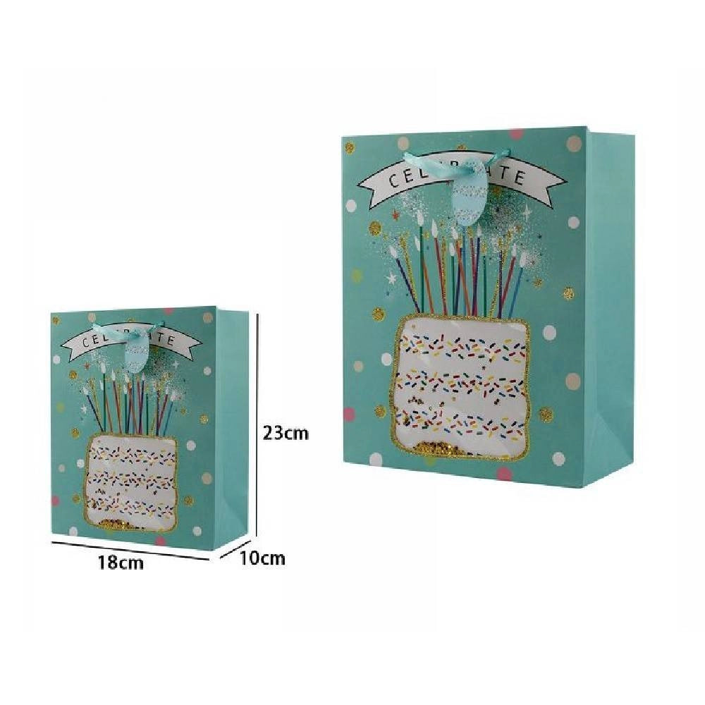 Trade Shop - Set 3 Pz Buste Busta Da Regalo 18x23x10cm 65909 Varie Fantasie Compleanno Festa -