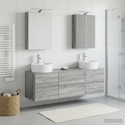 Set di mobili per il bagno 5 pcs Sonoma grigio 3406876