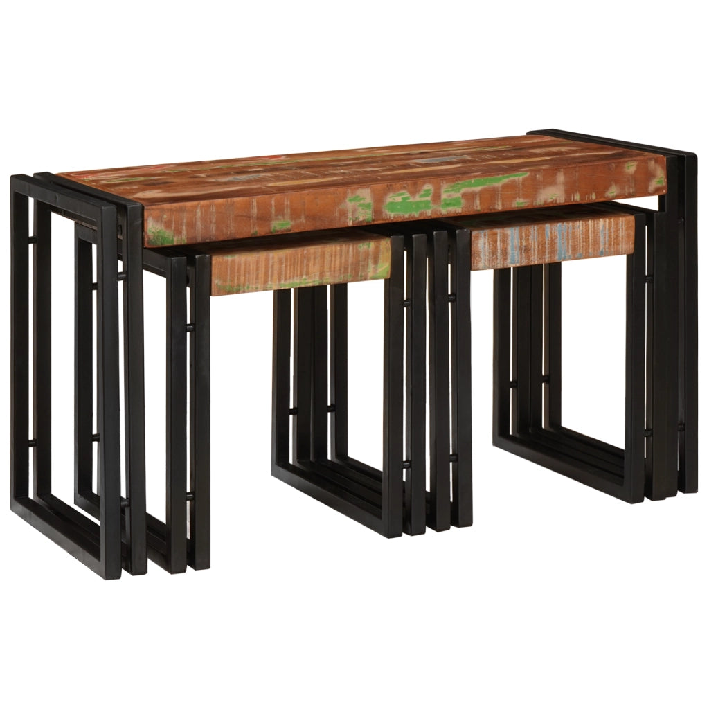 Tavoli da Annidamento 3 pcs Legno Massello Recuperato