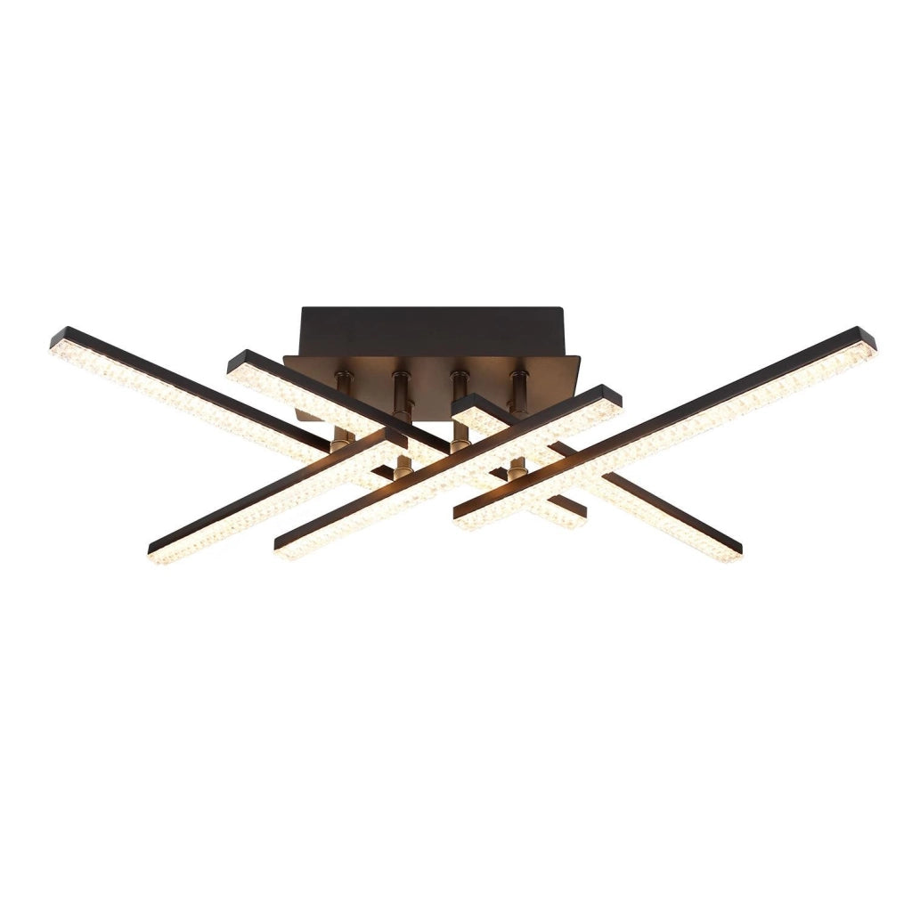 ZMH Lampada da soffitto plafoniera LED cristallo telecomando per soggiorno