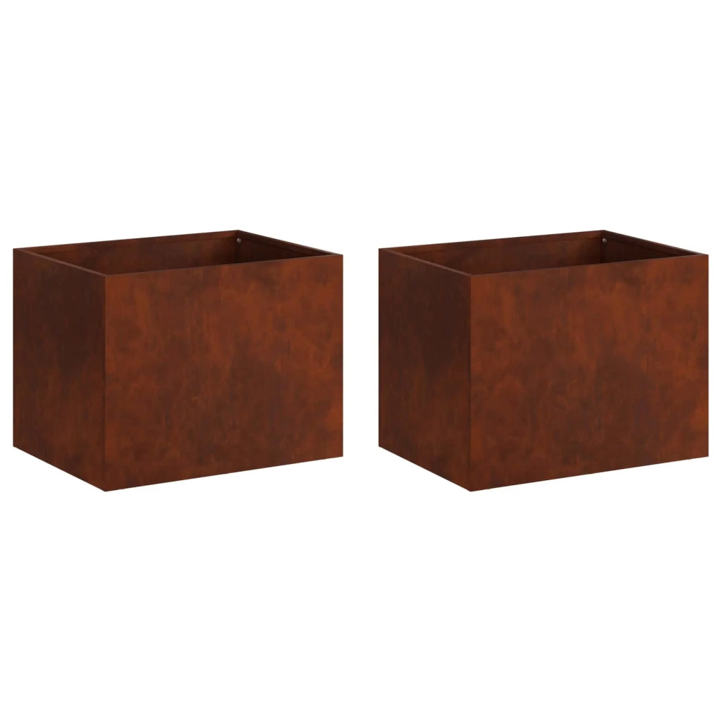 Vaso da giardino 2 pz Ruggine 40 x 30 x 30 cm Acciaio Corten 8005203