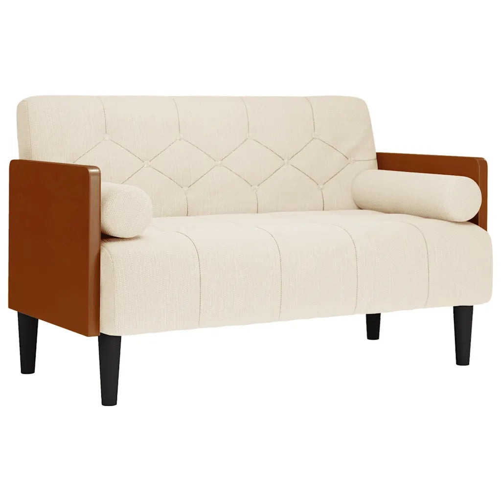 Divano Divanetto con Cuscini Bolster 110 cm Lino