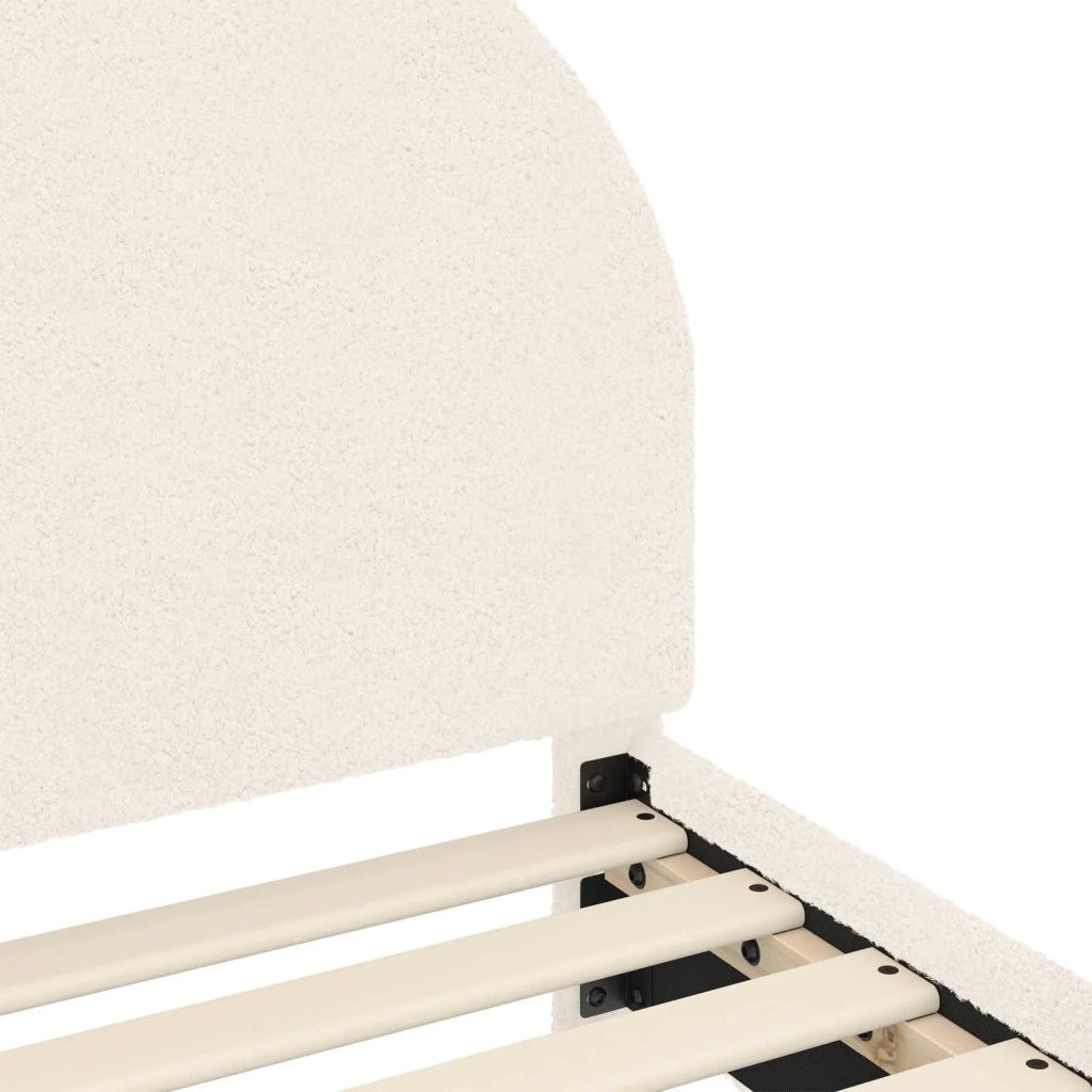 Struttura letto bambini con testata-Giroletto per bambini Crema 80 x 200 cm Boucl¨¦ 816281