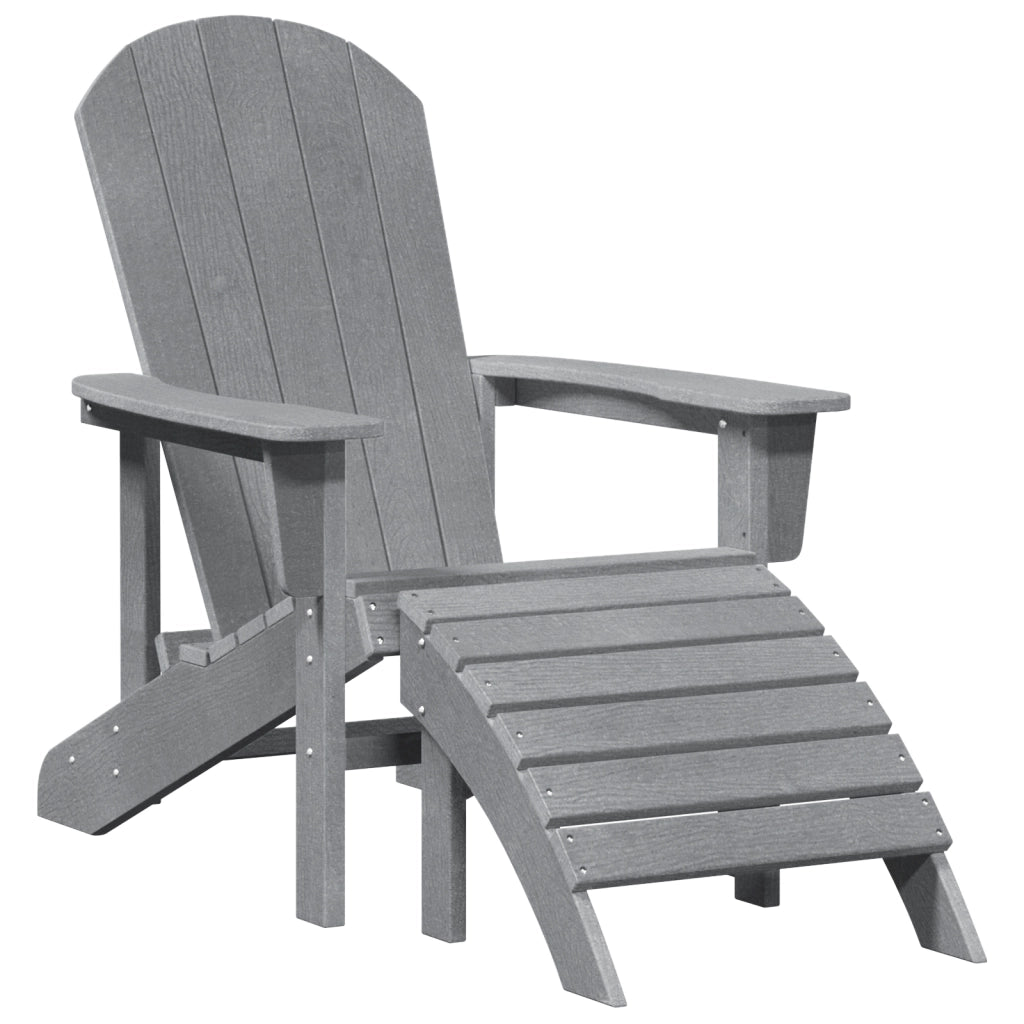 Set Lounge Giardino 3 Pezzi Grigio Chiaro HDPE