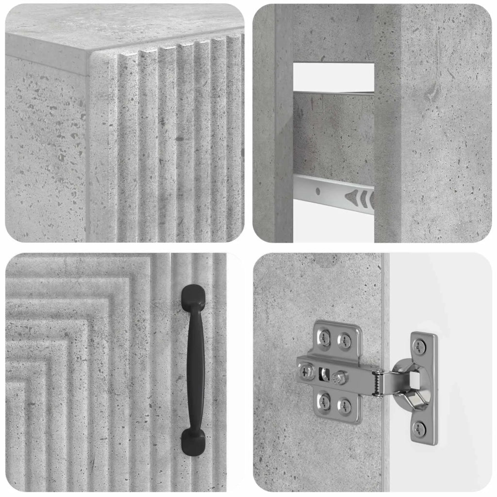 Set di Mobili da Bagno da 4 Pezzi HAARLEM Grigio Cemento 3417939
