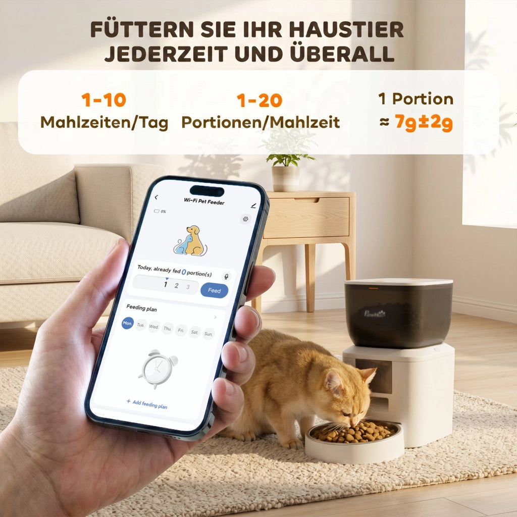 Distributore automatico di cibo per gatti ¨C Xylo ¨C 4L WiFi 2.4G con app e richiamo vocale