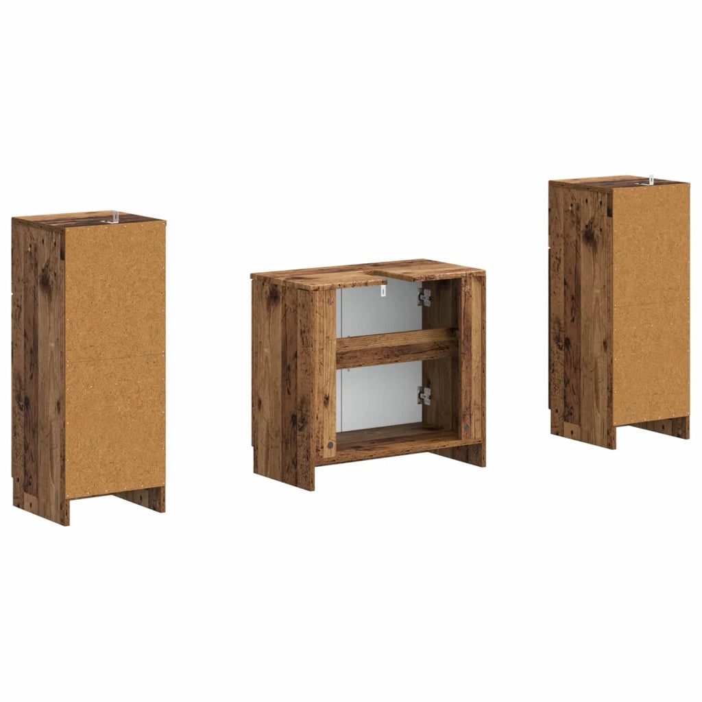 Set di Armadi da Bagno da 2 Pezzi UTRECHT Legno antico 3418060