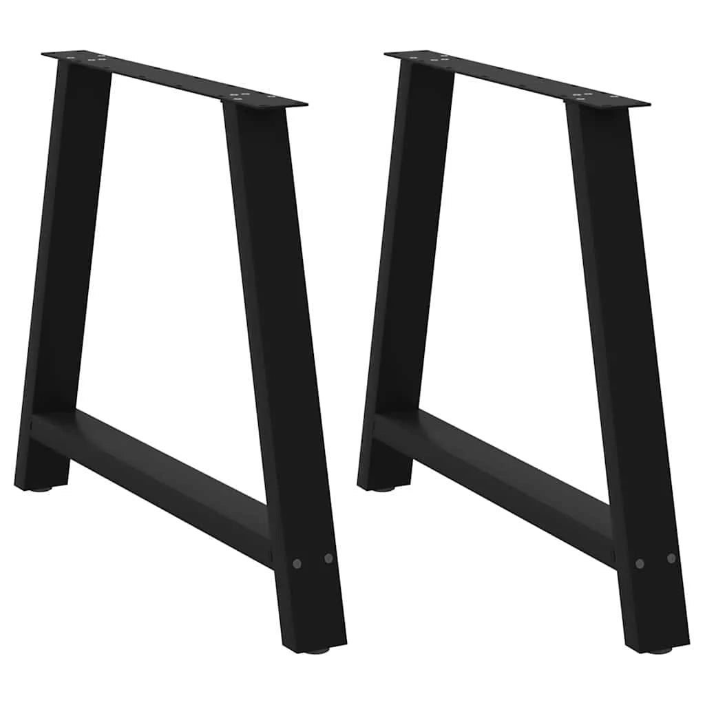 Set di 2 gambe per tavolo da pranzo a forma di A 90 x 73 cm design moderno con piedini regolabili acciaio nero 02_0057136