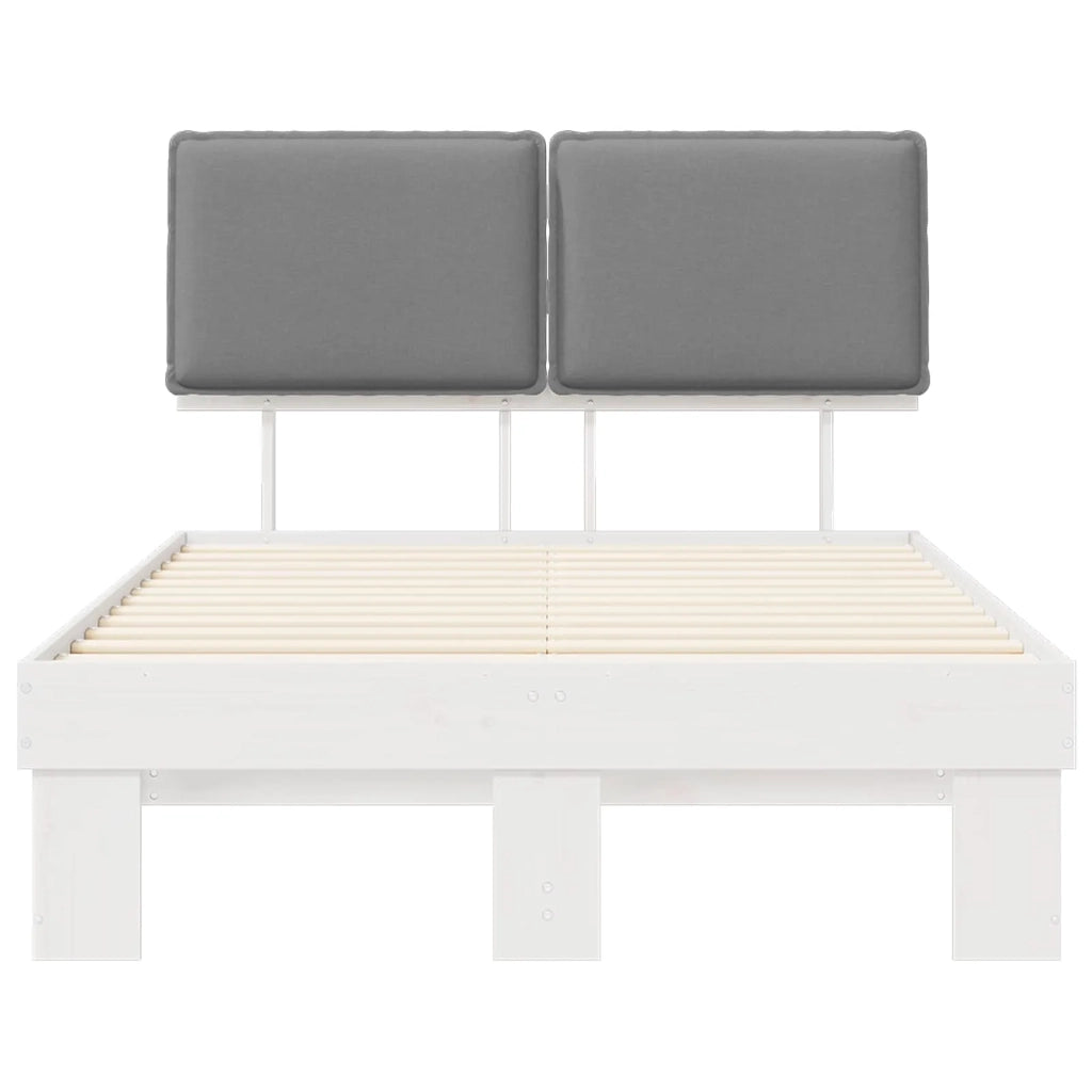 Letto con Testiera Rivestita Grigio chiaro 120 x 200 cm