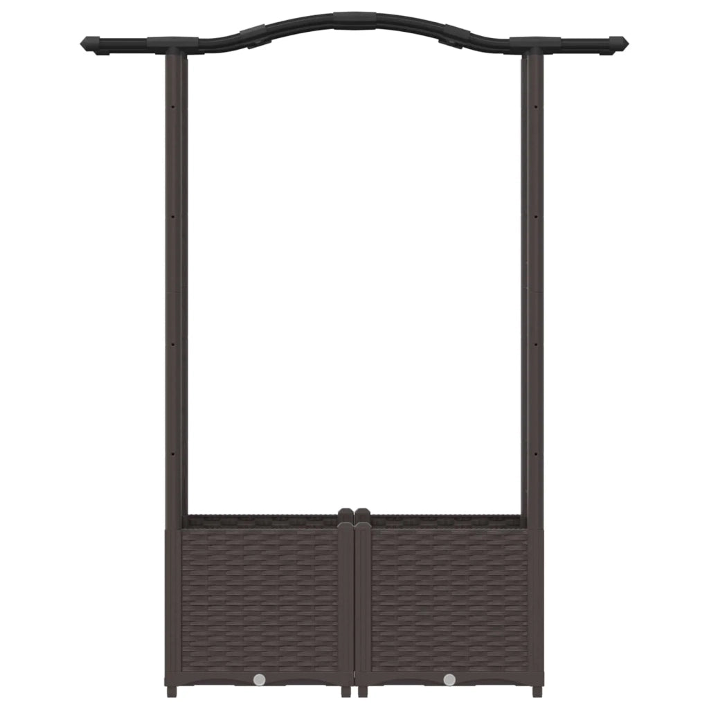 Letto Rialzato con Griglia e Tetto Marrone 125 x 40 x 138 cm PP 42032506