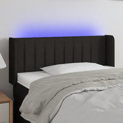 Testiera a LED Nera 93x16x78/88 cm in Tessuto
