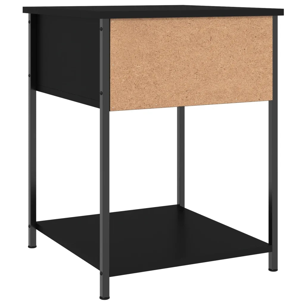 Set di 2 Comodini | Armadio da Notte | Mobiletto da notte Neri 44x45x58 cm in Legno Multistrato