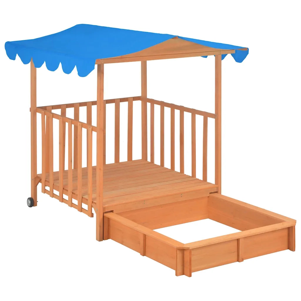 Casetta dei Giochi con Sabbiera in Legno di Abete Blu UV50 CFW8871946