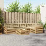 Set di divani da esterno 6 pcs Bianco e Beige 79 x 79 x 37 cm 3390533