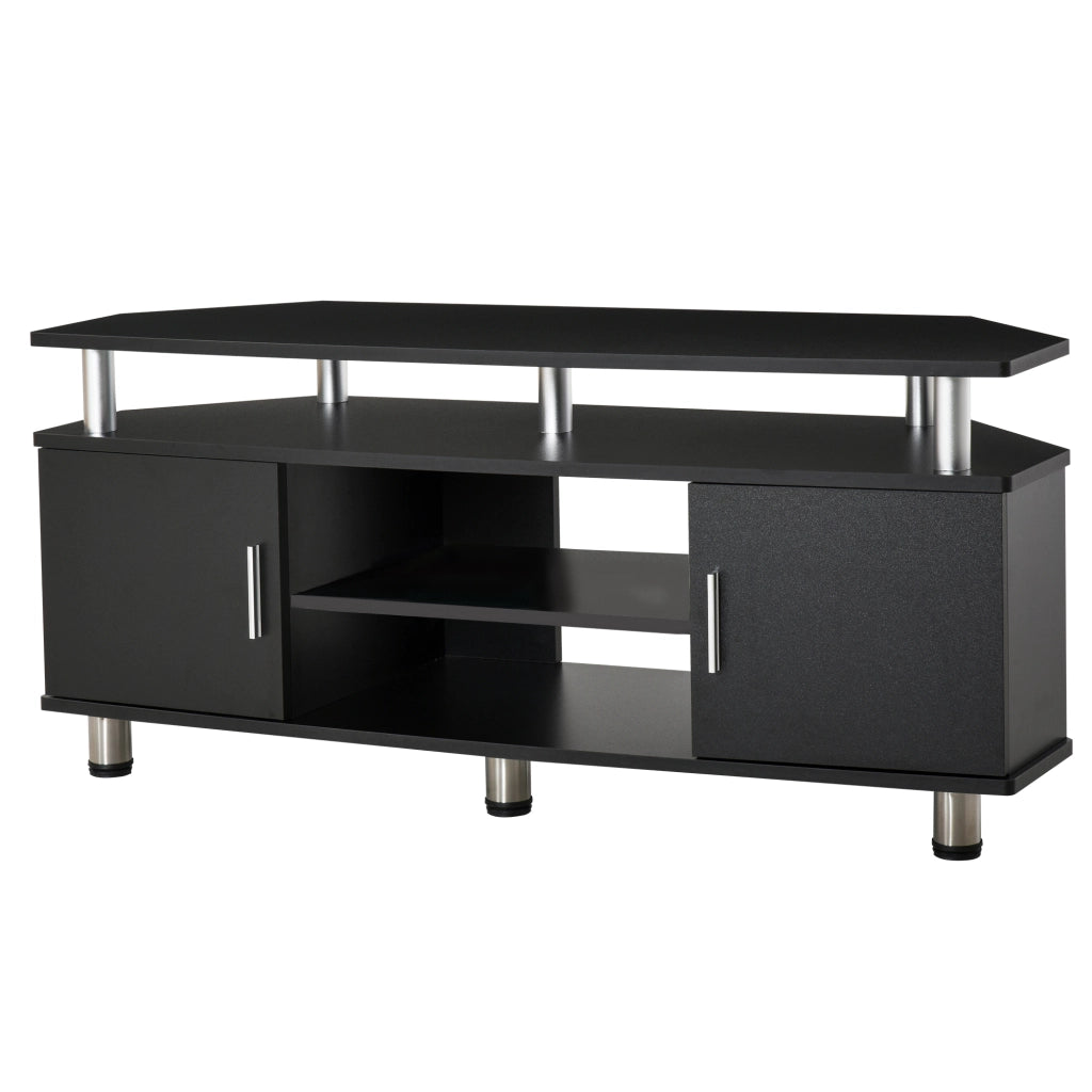 Mobile TV in legno ¨C Xylo ¨C nero, fino 55 pollici, ante e ripiano, 120x40x52cm