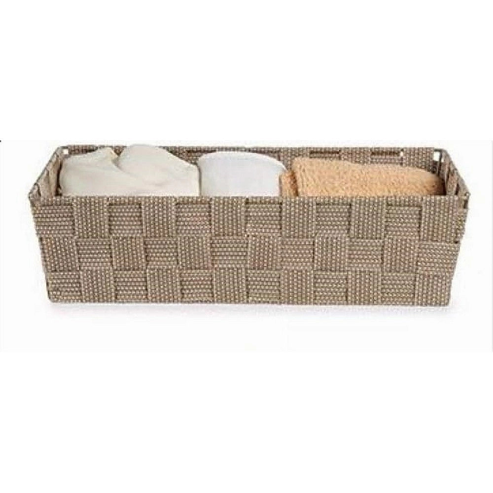 Trade Shop - Set 4 Pezzi Contenitori Beige Scatola In Tessuto Organizer Porta Oggetti 79063 -