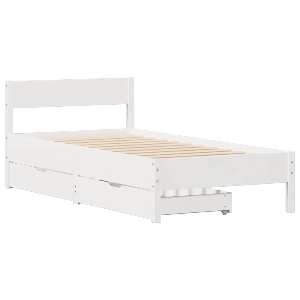 Letto senza Materasso Bianco 90x200 cm Legno Massello di Pino 3301759