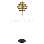 Lampada da terra Hive 5Lt - Metallo nero e foglia oro