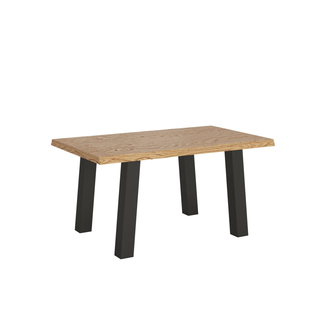Tavolo fisso 90x160 cm Svalen scortecciato rovere gambe antracite