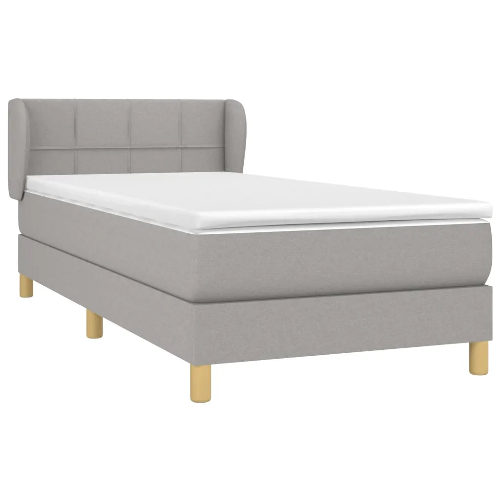Giroletto a Molle con Materasso Grigio Chiaro 90x200 cm Tessuto cod mxl 63308