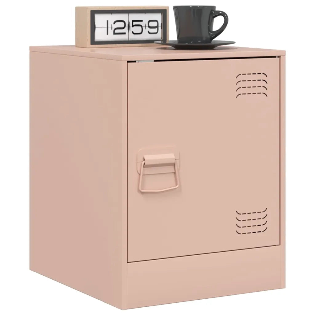 Comodini 2 pz-Set di 2 Tavolino da notte Rosa 34,5x39x44 cm in Acciaio 834141