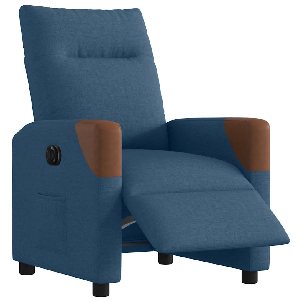 Poltrona | Sedia Relax Reclinabile Elettrica Blu in Tessuto