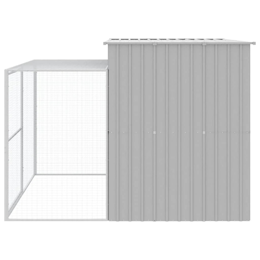 Cuccia per cani con recinto chiaro 214 x 253 x 181 cm grigio 02_0043505