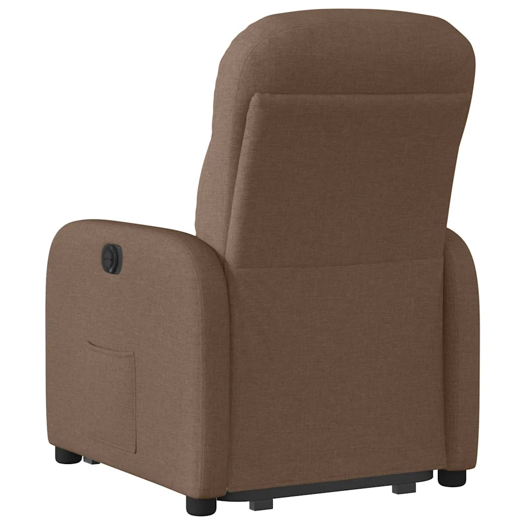Poltrona Alzapersona Reclinabile Marrone in Tessuto 3302976