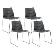 Set di 4 sedie in plastica con gambe d'acciaio grigio scuro sedie da conferenza design scandinavo moderno
