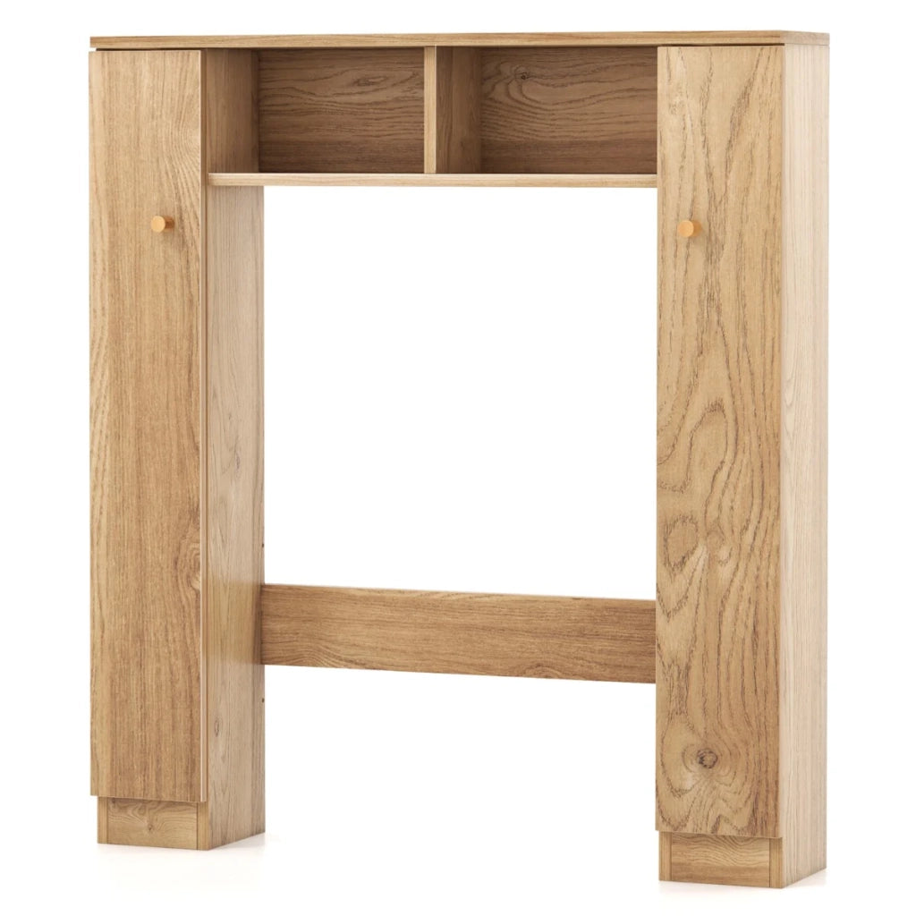 Mobiletto portaoggetti sopra il WC 57,5 ​​x 18 x 80,5 cm con ripiani regolabili e design moderno in MDF beige 20_0010220