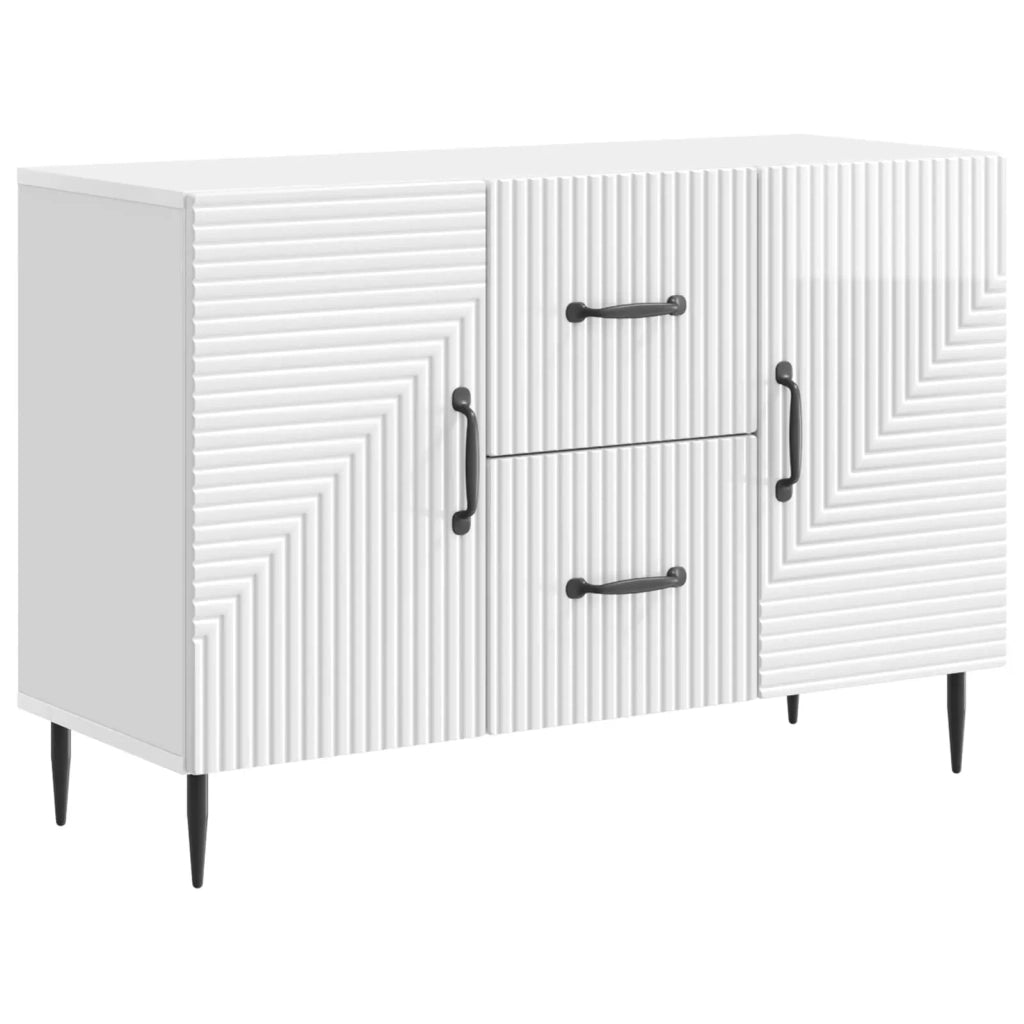 Credenza Bianco Lucido 89 x 34,5 x 60 cm Legno ingegnerizzato 894889
