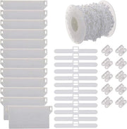 Kit di riparazione per basi di tende a jalousie - 35 pezzi accessori - 10m catena - 127mm anelli - connettori a catena a sfera blindata - plastica - tende verticali