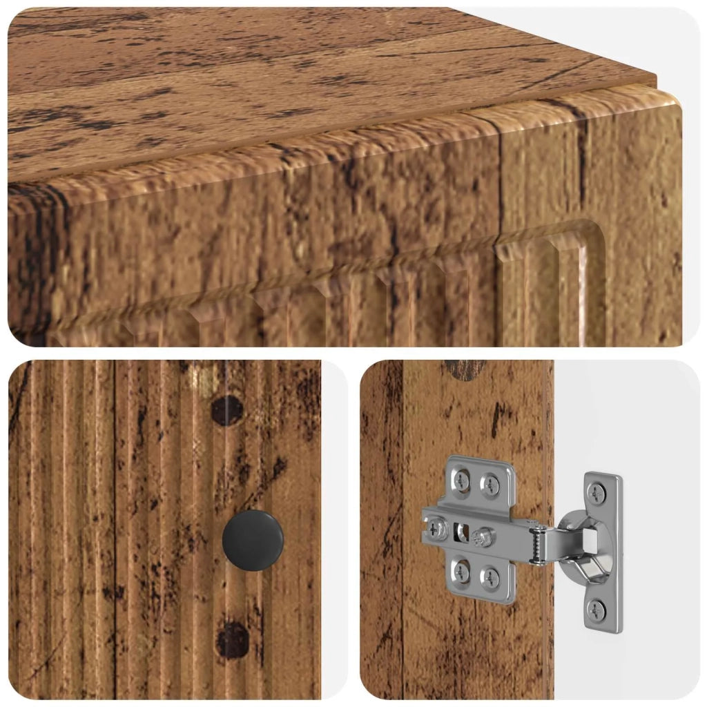 Armadio da Bagno con Ripiano Aperto EDE Legno antico 895943