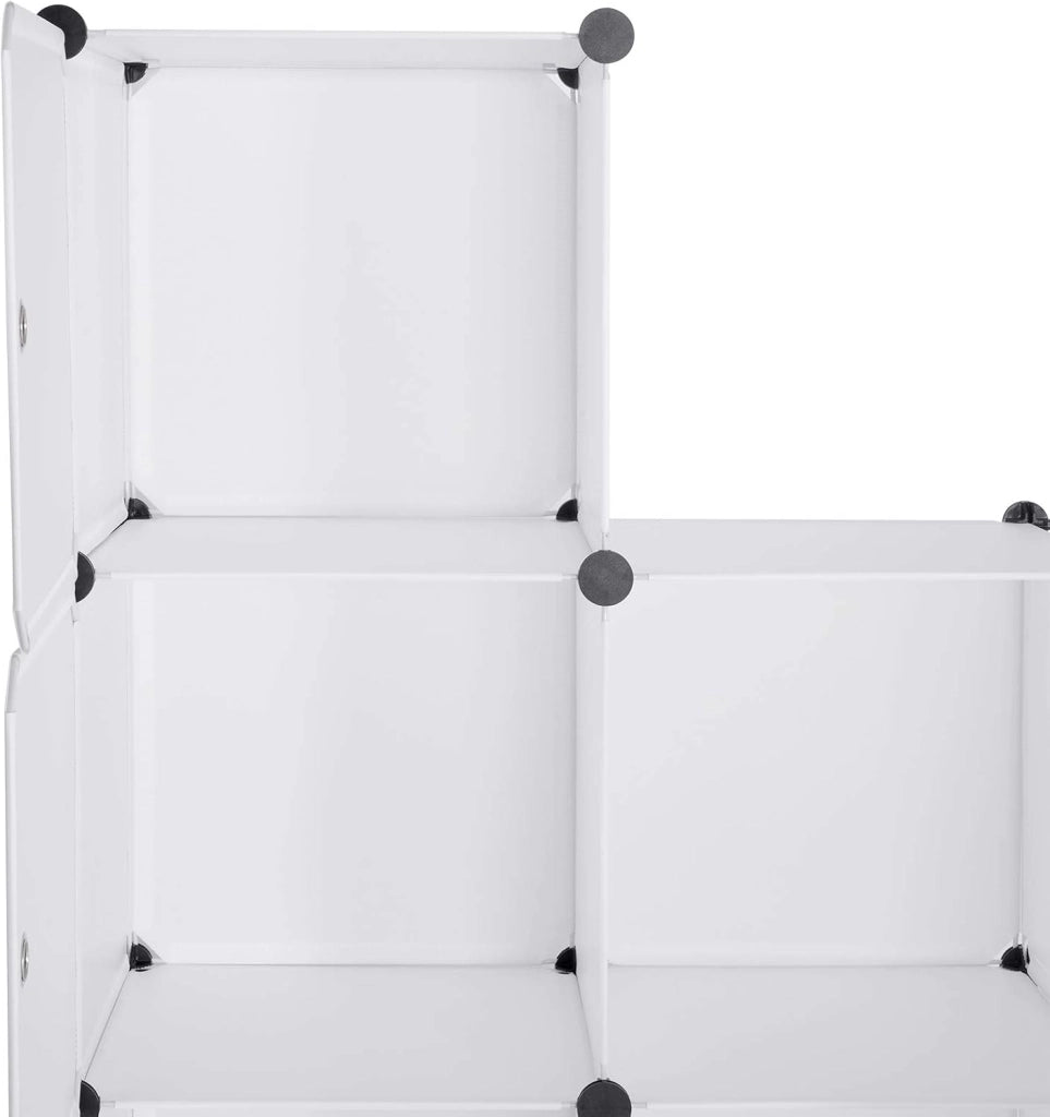 DIY Armadio a Cubo Armadietto Guardaroba Pieghevoli Combinato Modulare Scarpiera Bianco per Stanzino e Ripostiglio