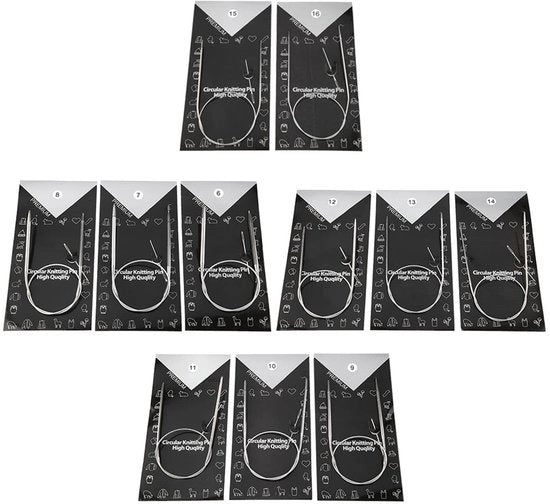 Set di ago per maglia multifunzionale - 4 mm ago a testa rotonda - 43 cm - set di ago per maglieria - adatto per la maglia - formato multiuso