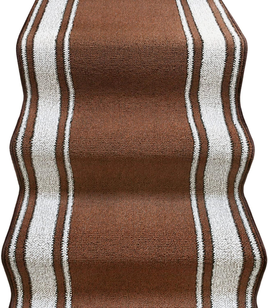Tappeto Scala Passatoia Ingresso Corsia Scale Antiscivolo Stile Classico Marrone 67x40 cm