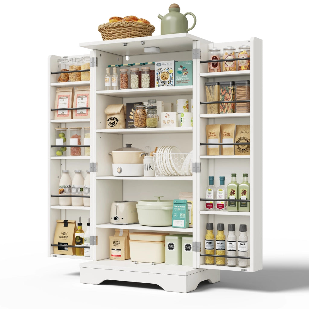 Mobile contenitore con LED sensore, 2 ante e ripiano regolabile, per cucina sala da pranzo e soggiorno, 120 × 60 × 40 cm