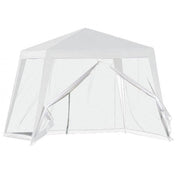 Trade Shop - Gazebo Tenda Da Giardino Resistente Removibile 2.5x2.4x3mt Bianco Con Zanzariera 222708 -