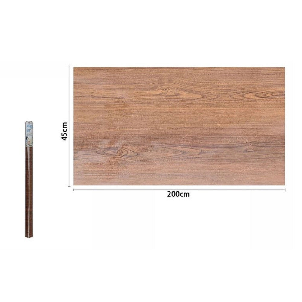 Trade Shop - Rotolo Pellicola Adesiva Parete Effetto Legno 45cmx2mt Per Cassetti Mobili 71243 -