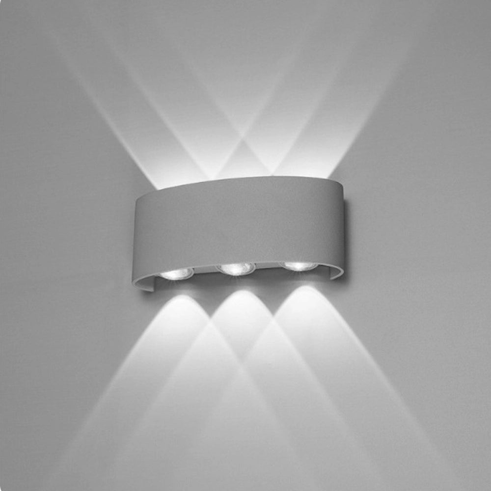Trade Shop - Applique Lampada Led Da Muro Doppia Emissione Luminosa 16w Luce Selezionabile Cct Es68-3c - Grigio